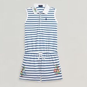 Ralph Lauren Striped Cotton Mesh Romper
